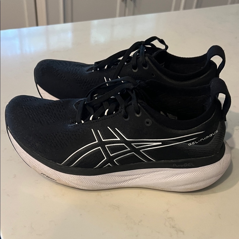 ASICS Black and White Running Shoes